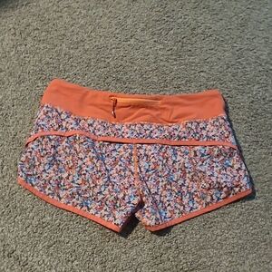 Lululemon Athletica Orange Athletic Shorts Lightweight Design